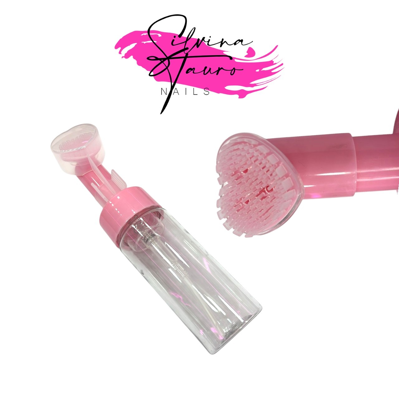 ESPUMERO CON CEPILLO DE SILICONA 150ML ROSA