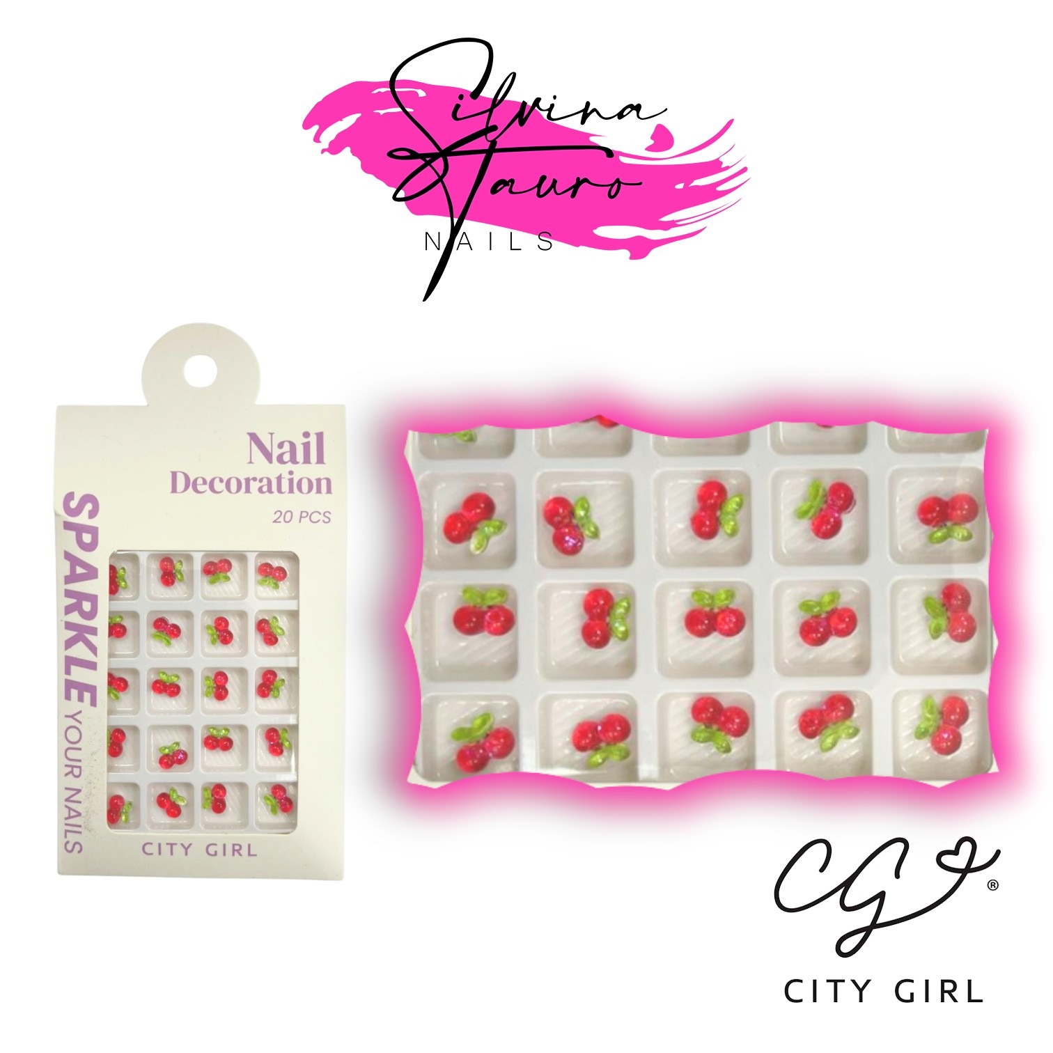 DECO DE CEREZAS PARA UÑAS