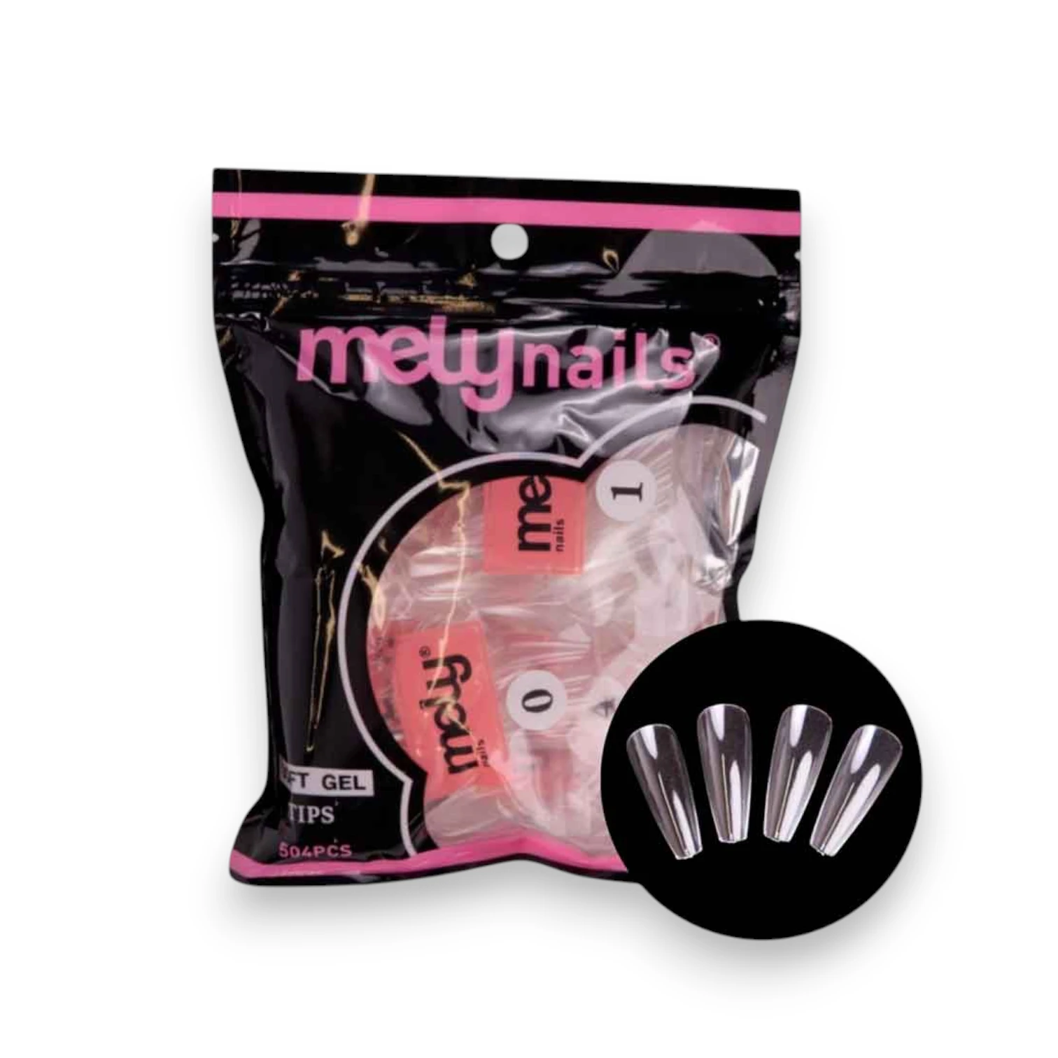 BOLSA TIPS PARA SOFT GEL COFFIN X504PCS